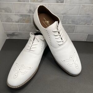 NEW GOLF Giorgio Brutini~11 M~ mens shoes golf white Faux Leather Memory Foam